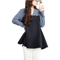 大きいサイズ レディース ビスチェドッキングVネックチュニック