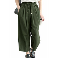 大きいサイズ レディース ストレッチタックコクーンワイドパンツ