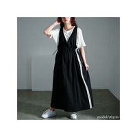 大きいサイズ レディース サイドラインドロストジャンパースカート