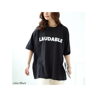 大きいサイズ レディース ロゴコットンTシャツ