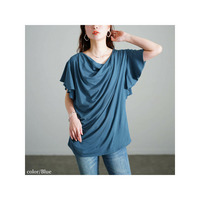 大きいサイズ レディース 接触冷感バタフライスリーブカットソー