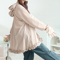 大きいサイズ レディース UVカット＆耐塩素裾フリルラッシュガード