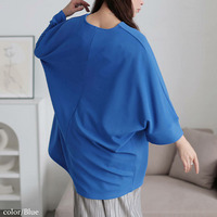 大きいサイズ レディース 接触冷感Vネック胸タックチュニック