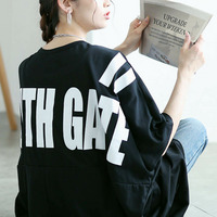 大きいサイズ レディース バックプリントドルマンチュニックTシャツ