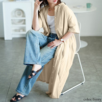 大きいサイズ レディース ピンタックコットンシャツワンピース