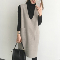 大きいサイズ レディース タートルネックトップス＆ジャンパースカートセット