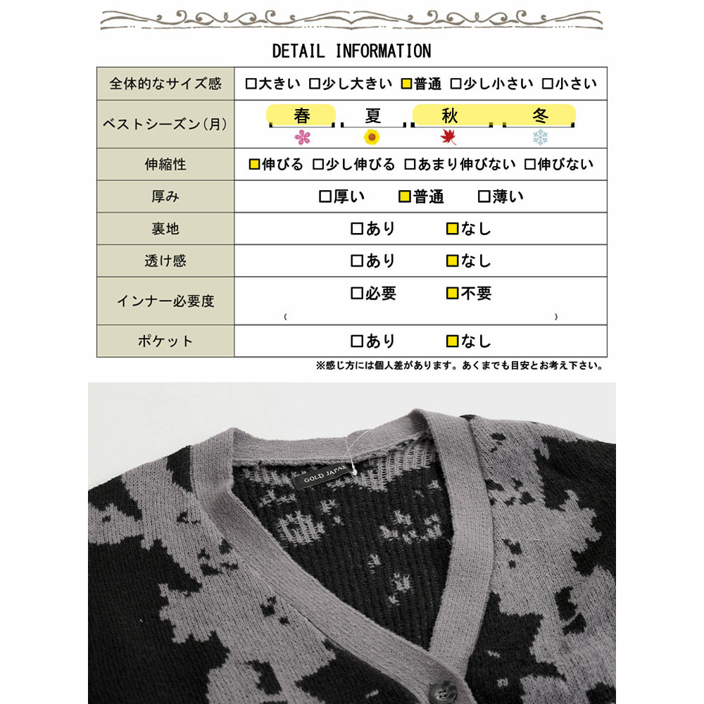 大きいサイズ レディース 迷彩柄ジャガードニットカーディガン18