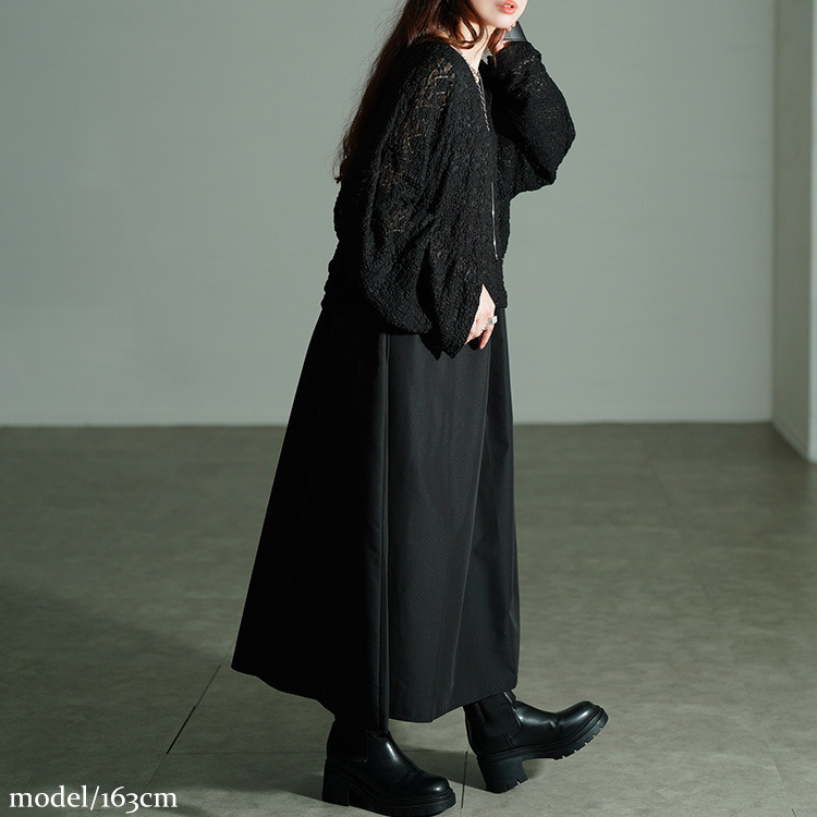 大きいサイズ レディース レースプルオーバー&ノースリーブワンピース2点セット8