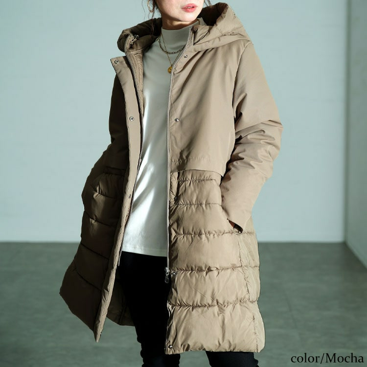 大きいサイズ レディース 撥水&防風ファイバーダウンコート10