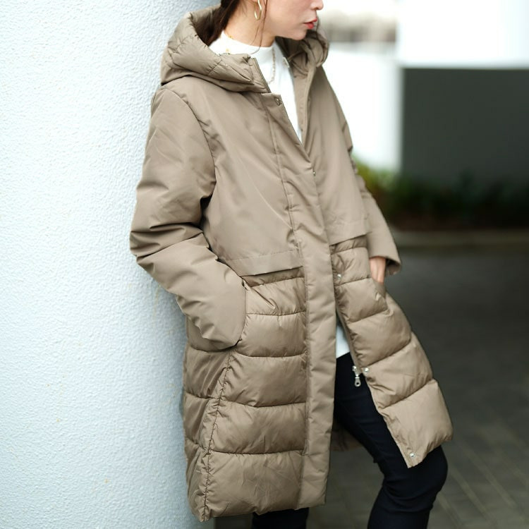 大きいサイズ レディース 撥水&防風ファイバーダウンコート11