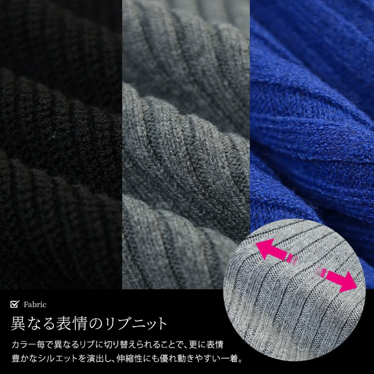 大きいサイズ レディース ハーフZIP配色切り替えニットワンピース5