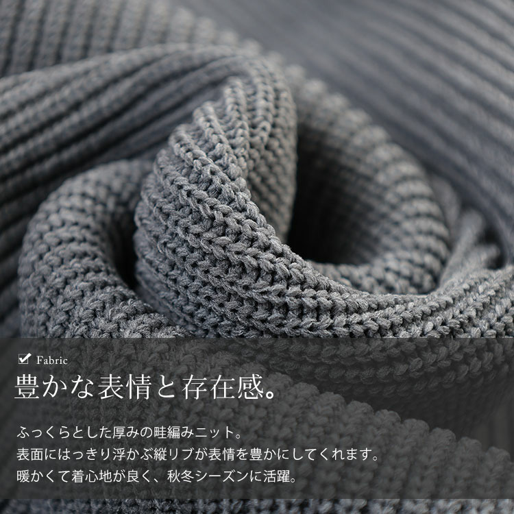 大きいサイズ レディース ハーフZIP畦編みニットワンピース7