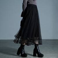 大きいサイズ レディース ティアードチュールレイヤードスカート