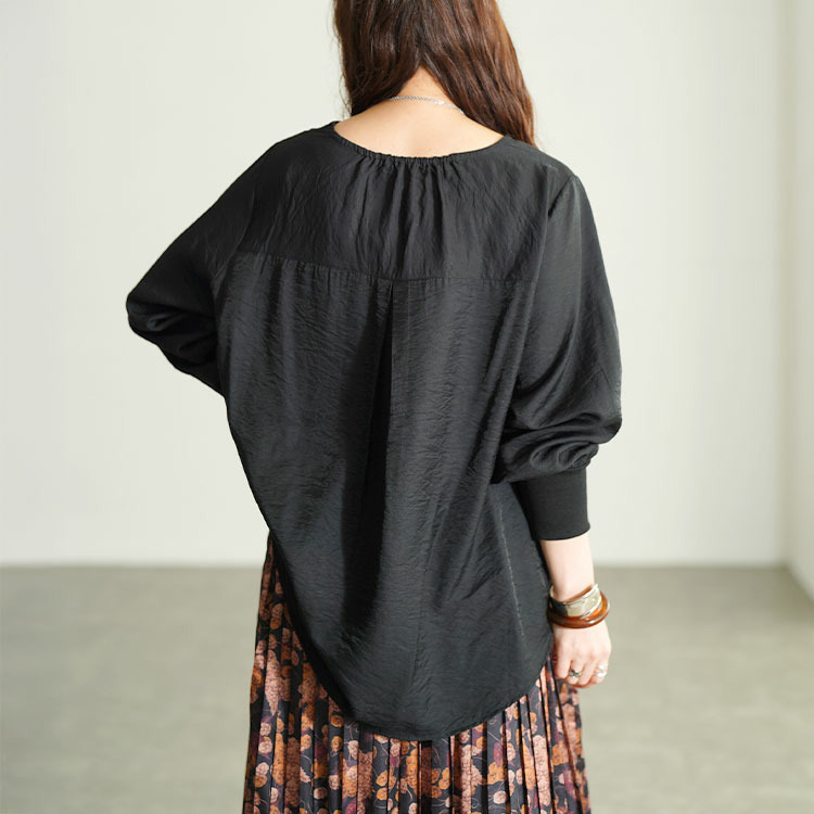 大きいサイズ レディース バックタックラウンドヘムプルオーバー10