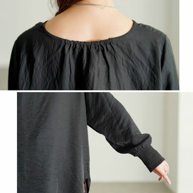 大きいサイズ レディース バックタックラウンドヘムプルオーバー6