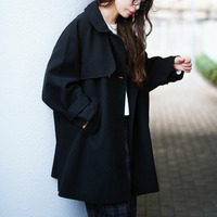 大きいサイズ レディース フェイクウールフレアコート