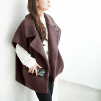 大きいサイズ レディース オーバーサイズボアベスト