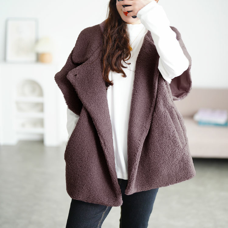 大きいサイズ レディース オーバーサイズボアベスト11