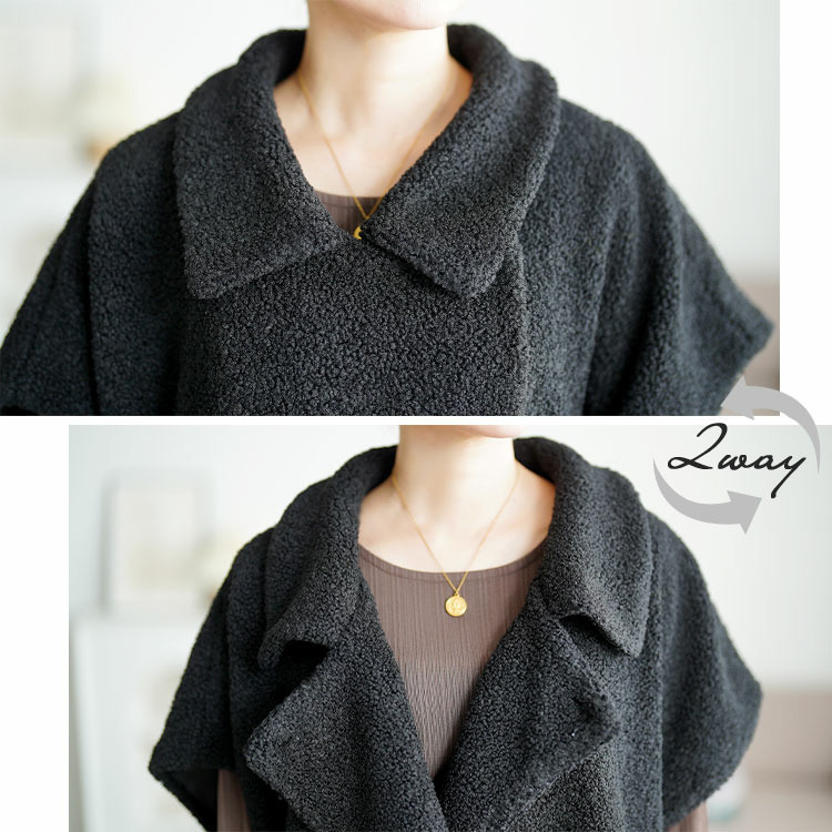 大きいサイズ レディース オーバーサイズボアベスト6