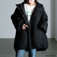 大きいサイズ レディース 中綿キルティングモンスターパーカーコート