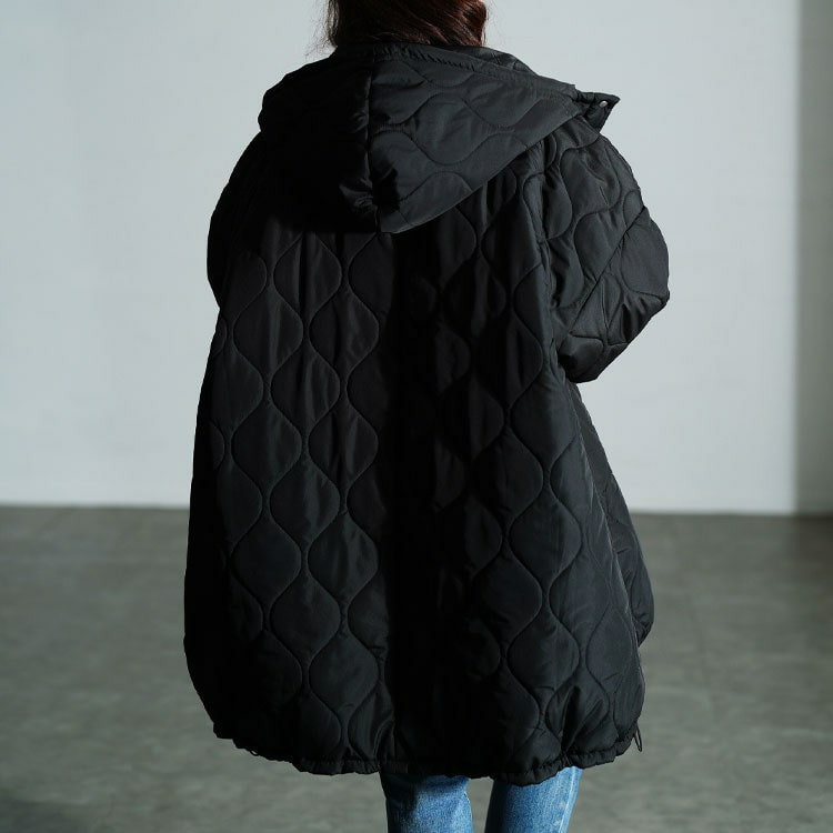 大きいサイズ レディース 中綿キルティングモンスターパーカーコート9