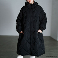 大きいサイズ レディース 撥水＆防風ファイバーダウンダイヤキルトコート