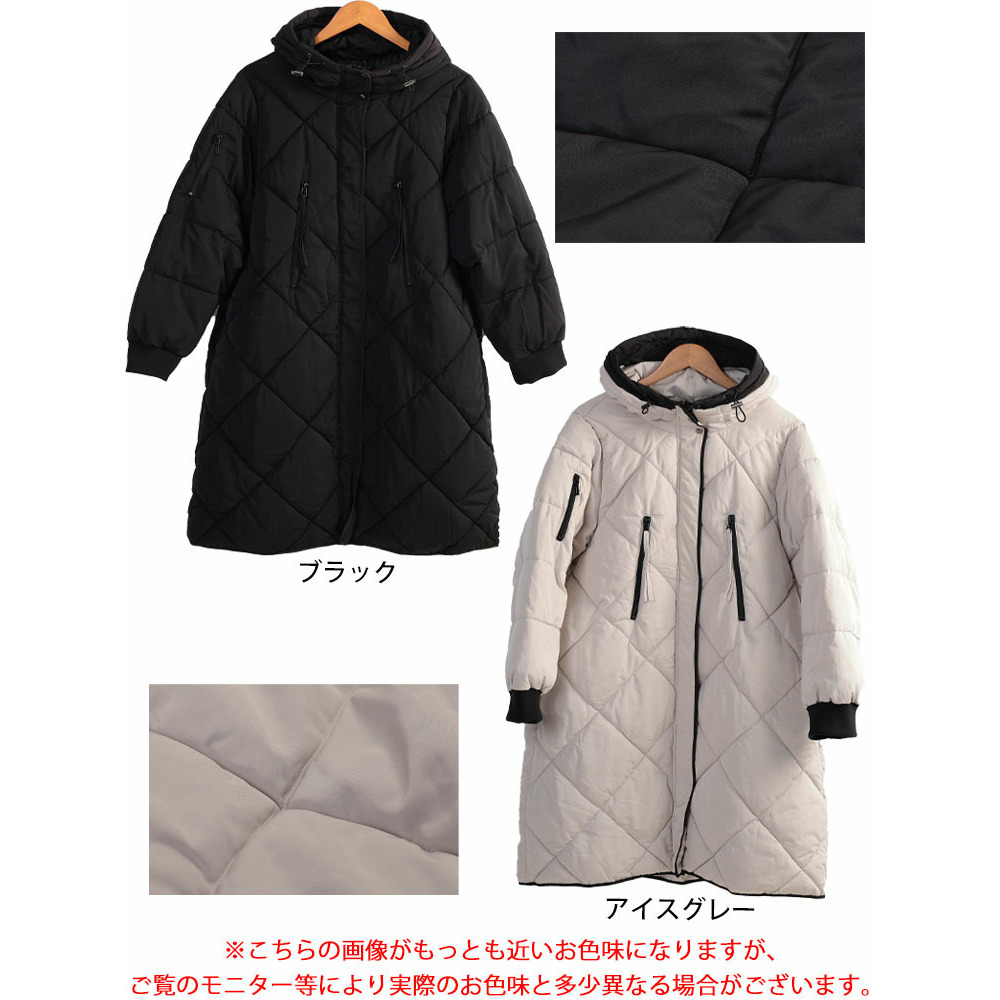 大きいサイズ レディース 撥水&防風ファイバーダウンダイヤキルトコート17