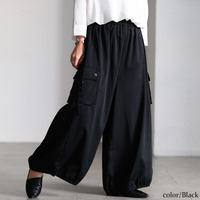 大きいサイズ レディース 裾ドロストボリュームカーゴパンツ