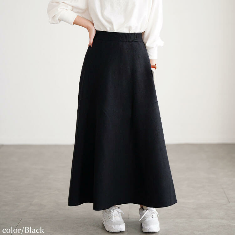 大きいサイズ レディース ハイゲージニットフレアスカート10