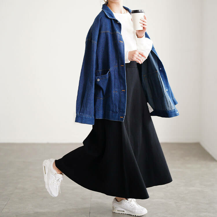 大きいサイズ レディース ハイゲージニットフレアスカート12