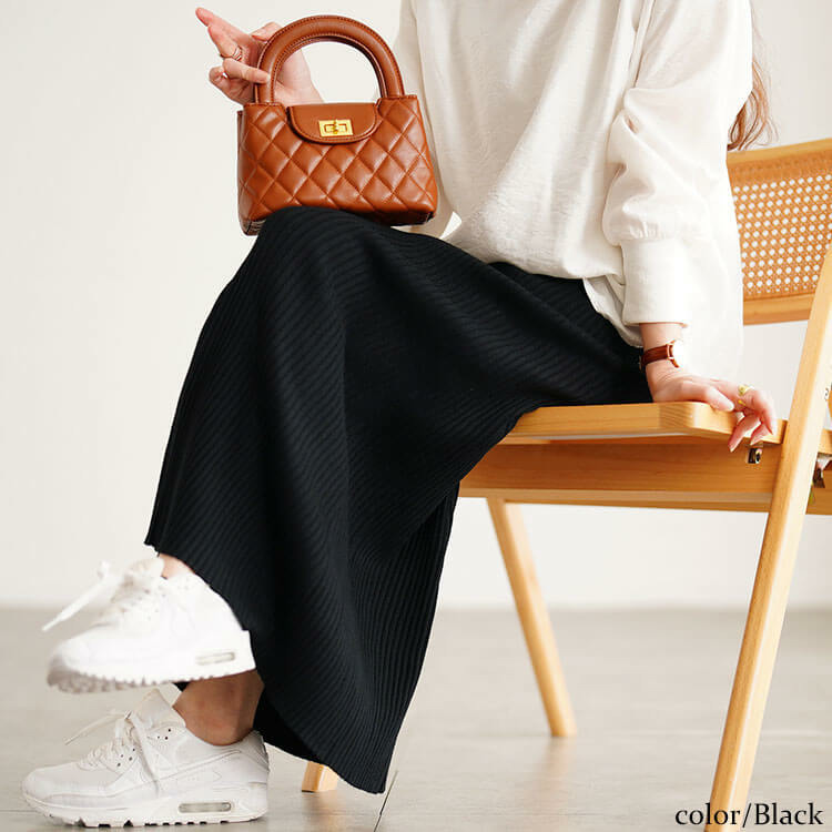 大きいサイズ レディース 太リブニットマーメイドスカート11