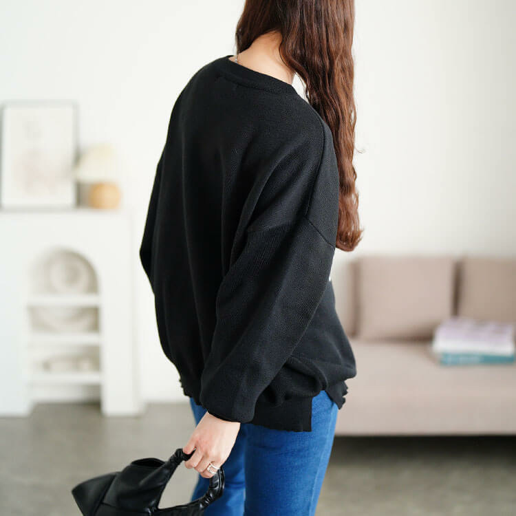 大きいサイズ レディース ロゴプリントハイゲージニット9