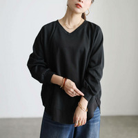 大きいサイズ レディース 裾シフォン切り替えラグランプルオーバー