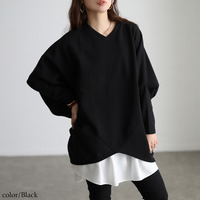 大きいサイズ レディース 裏起毛変形ドルマンプルオーバー