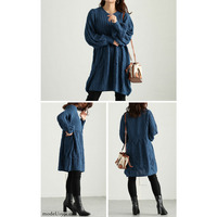 大きいサイズ レディース バルーンスリーブＡラインワンピース