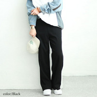 大きいサイズ レディース ストレッチツイルワイドパンツ
