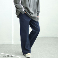 大きいサイズ レディース ストレッチツイルワイドパンツ