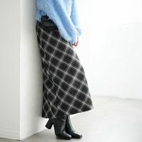 大きいサイズ レディース チェック柄ナロースカート