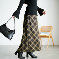 大きいサイズ レディース チェック柄ナロースカート