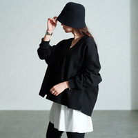 大きいサイズ レディース 深Vネックニットソーワイドプルオーバー