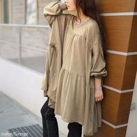 ティアードビッグチュニックTシャツ大きいサイズ レディース 