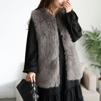 シャギーファーベスト大きいサイズ レディース 