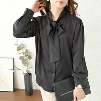 大きいサイズ レディース リボンタイブラウス