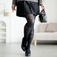 大きいサイズ レディース ダマスク柄網タイツ