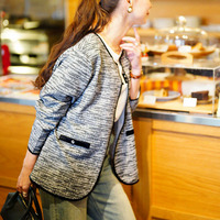 大きいサイズ レディース 配色パイピングラメツイードジャケット