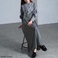 大きいサイズ レディース 肩ベルトフレアジャンパースカート