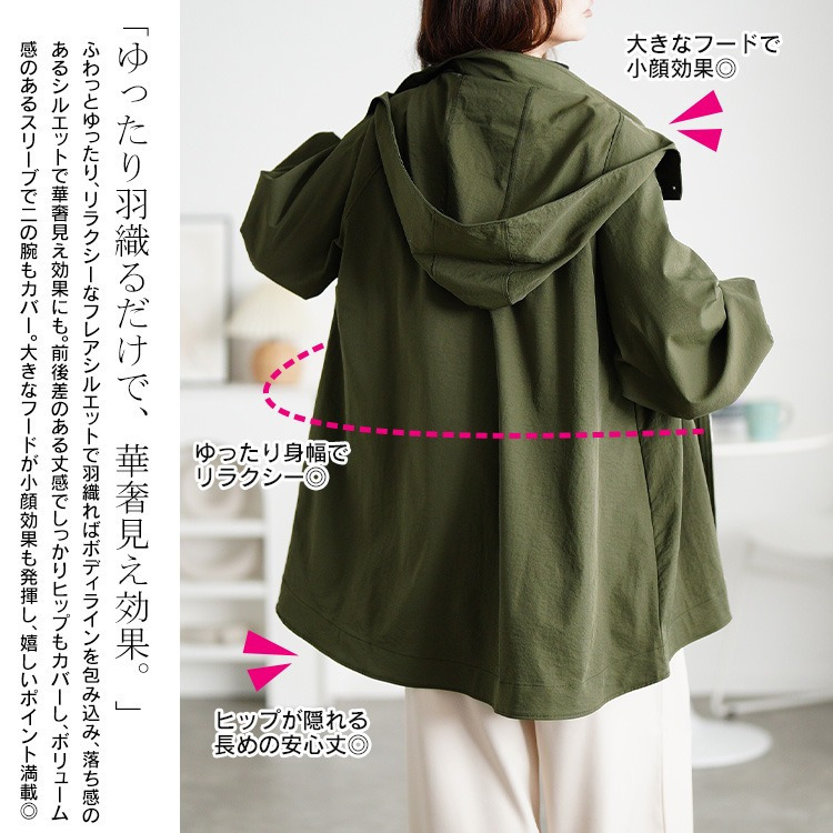 大きいサイズ レディース スタンドカラーフレアマウンテンパーカー4