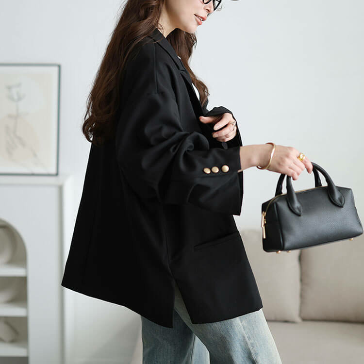 大きいサイズ レディース ダブルボタンワイドテーラードジャケット10