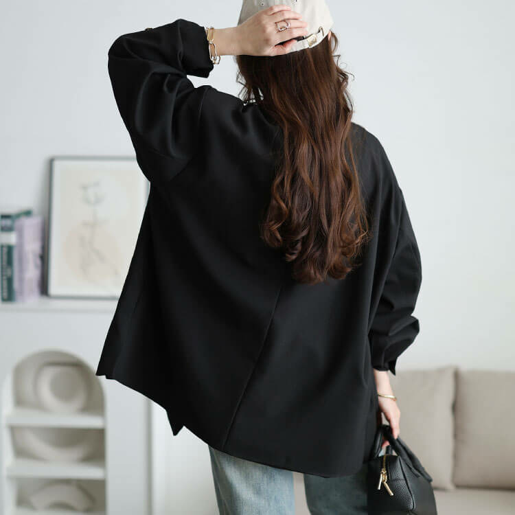 大きいサイズ レディース ダブルボタンワイドテーラードジャケット12