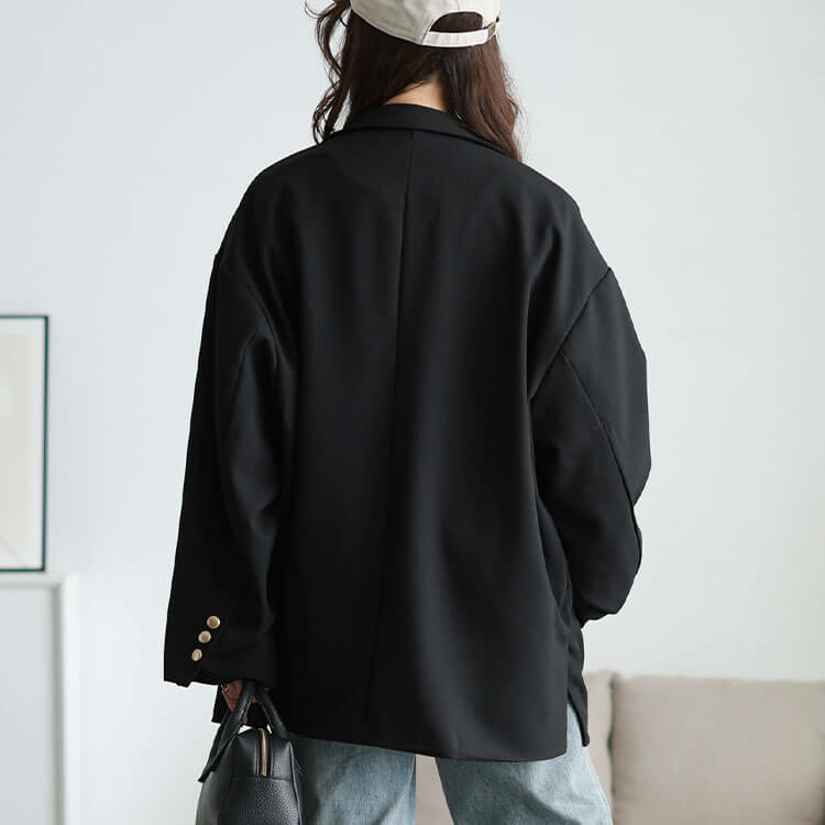 大きいサイズ レディース ダブルボタンワイドテーラードジャケット9